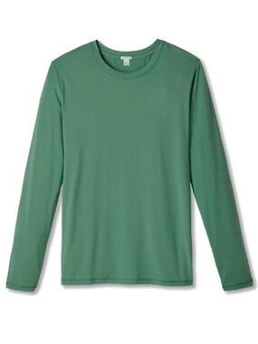 LAKE Pima Cotton Long Sleeve Top Womens Large Green Soft Stretch Comfy Lounge